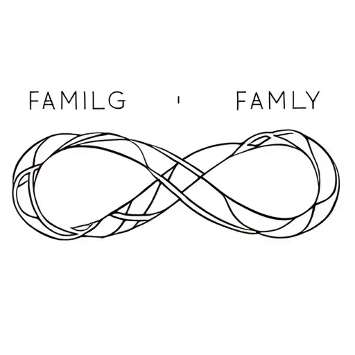 Celtic Infinity Sign Mixed With Word Family