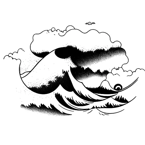Ocean Wave And Mountains