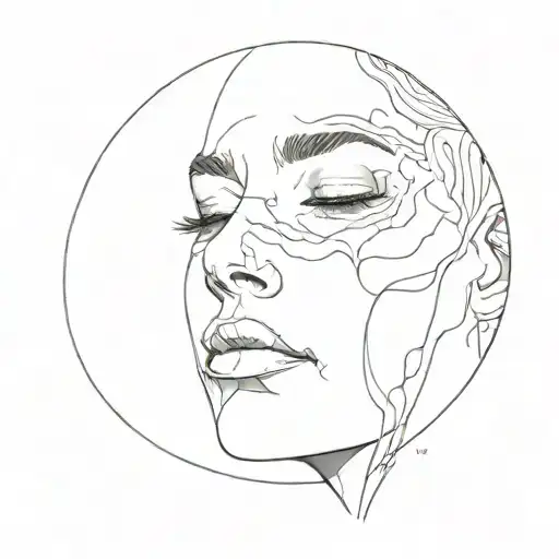 Outline Of Face Emerging From Water