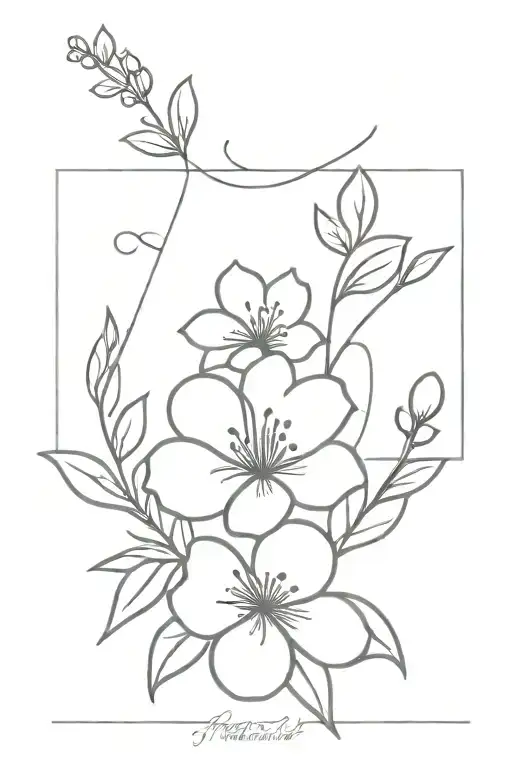 Kids Names Cursive Flowers