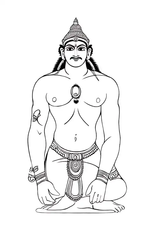 Indian Hanuman And Jagannath In Chest To For Arms