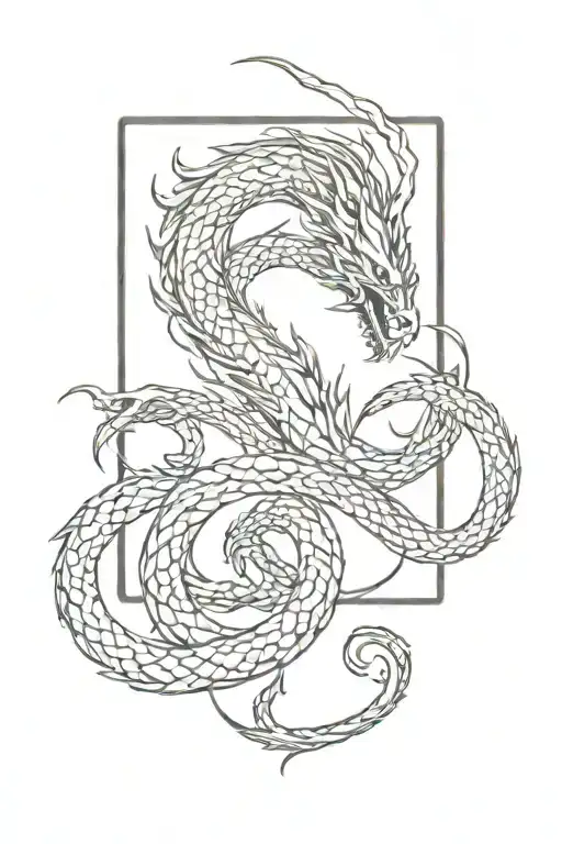 Dragon In Infinity Symbol Shape