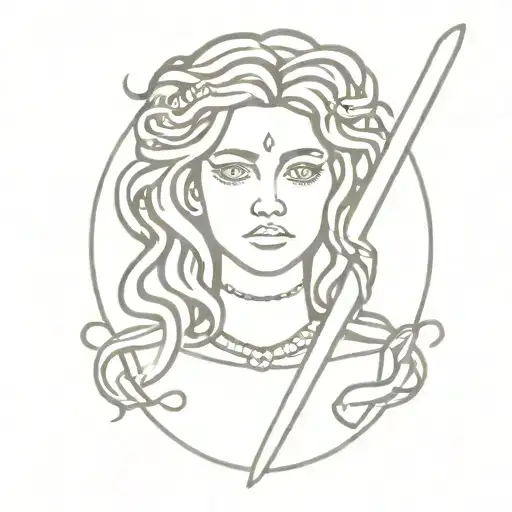 Medusa Holding Sword