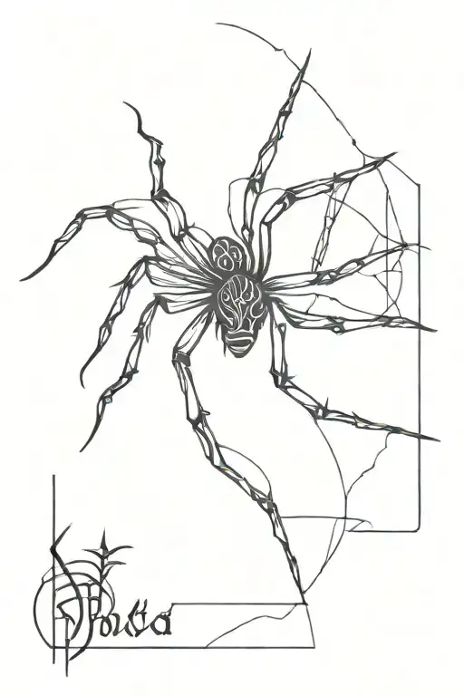 Tribal And Gothic With A Black Spider Crawling