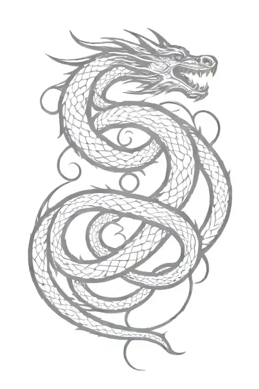 Dragon In Infinity Symbol Shape