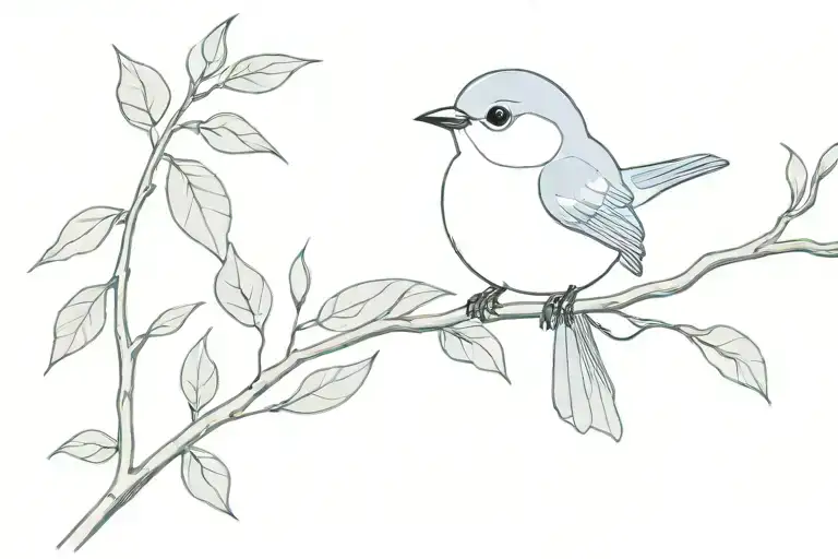 A Bluebird On A Laurel Leaf Branch Representing Your Daughter