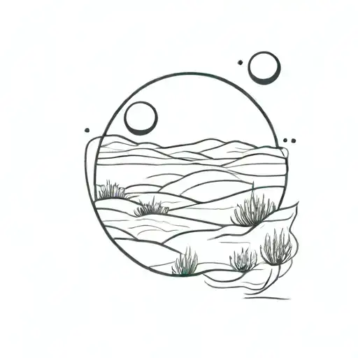 Saand Dunes With Two Moons Above Inspired By The Book Dune