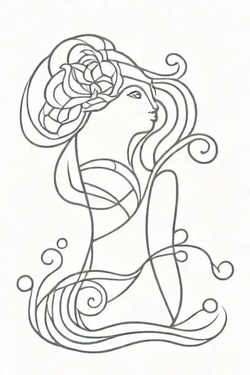 Aquarius Zodiac Sign Vase Water Waves Flowing