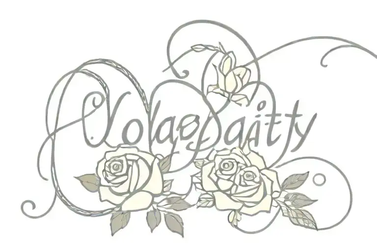 Word Loyalty In Cursive Writing With Roses And Snakes Around It And A Little Cross