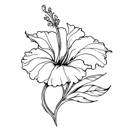 Hibiscus Flower Abstract Tattoo Design