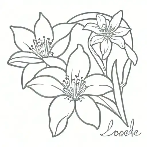 The Name Cookie In Calligraphy Style Design Featuring A Lily And A Daisy Flower