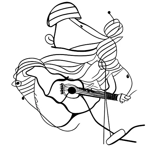 Puppet On String Playing Guitar