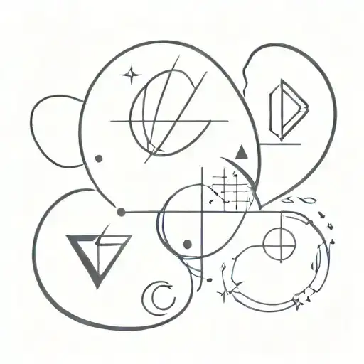 A Creative Tattoo Design Incorporating Astraphysics Symbols And Art Elements