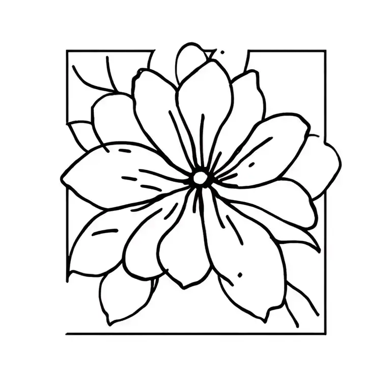 Small Geometric Lines With Flower