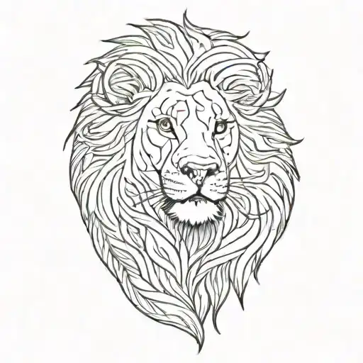 Small Lion Looking Up At Sky With Sun Rising