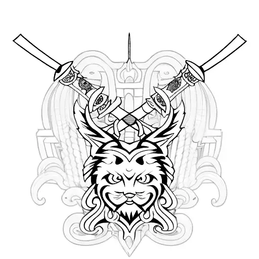 A Detailed Katana That Is Minimal And Artistic