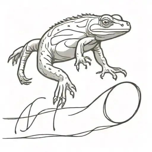 A Realistic Depiction Of A Red Newt Crossing A Finish Line In A Race