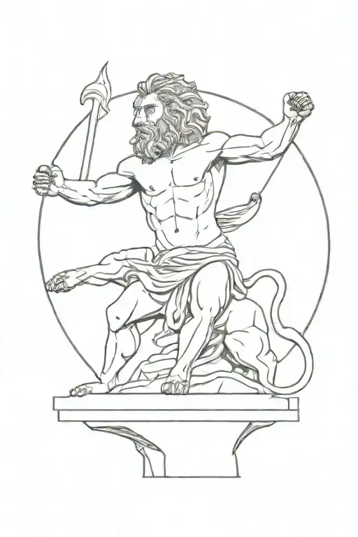 Statue Of Hercule Killing Lion Of Nemea