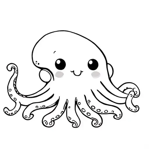 Cartoon Happy Octopus