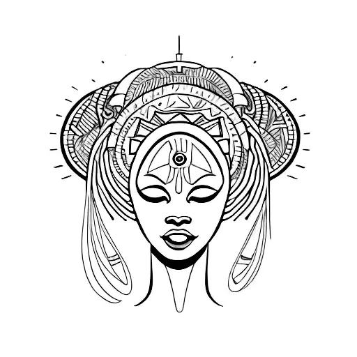 Mystical African Woman Head