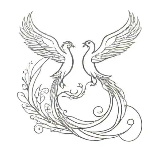 Phoenix And Virgo Zodiac Sign Intertwined