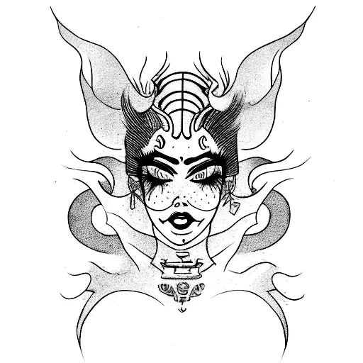 A Woman Demon Standing