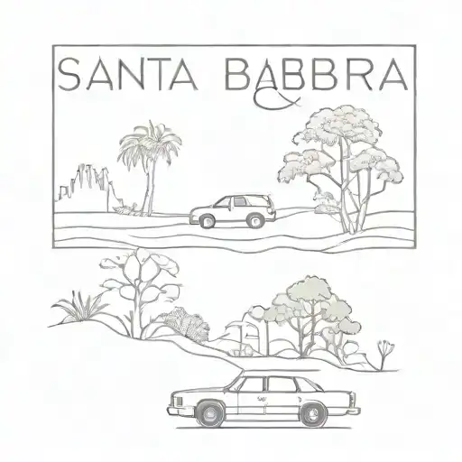Santa Barbara California Two Cars And Nature
