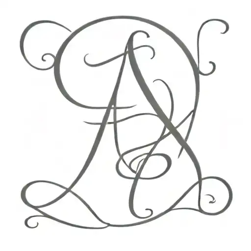 Initial A N S Calligraphy Tattoo Design Combining Elements