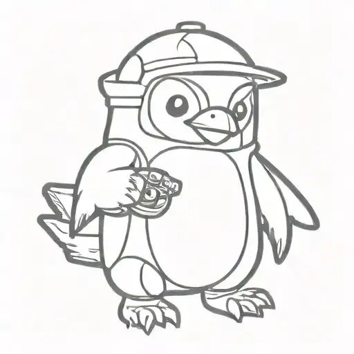 Baby Penguin Playing Video Games Like Mario Dark Souls