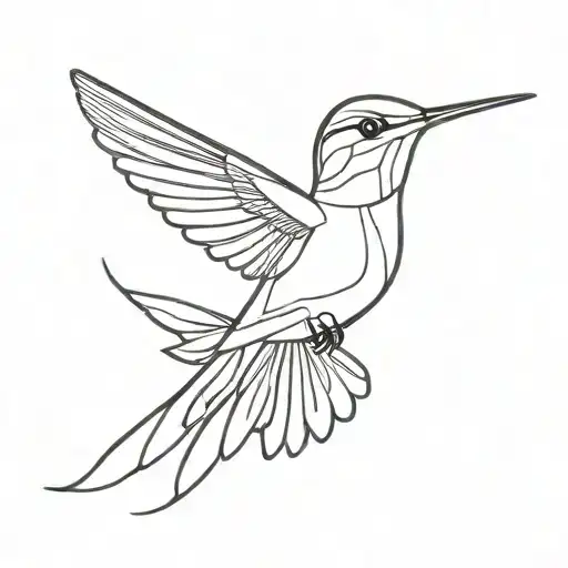 Hummingbird Made With A Single Line