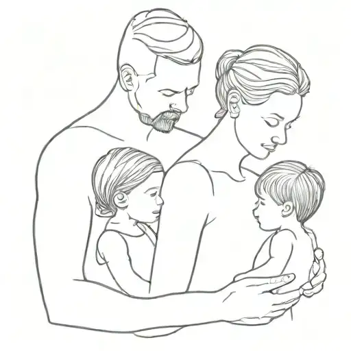 Dad Protecting His Daughters