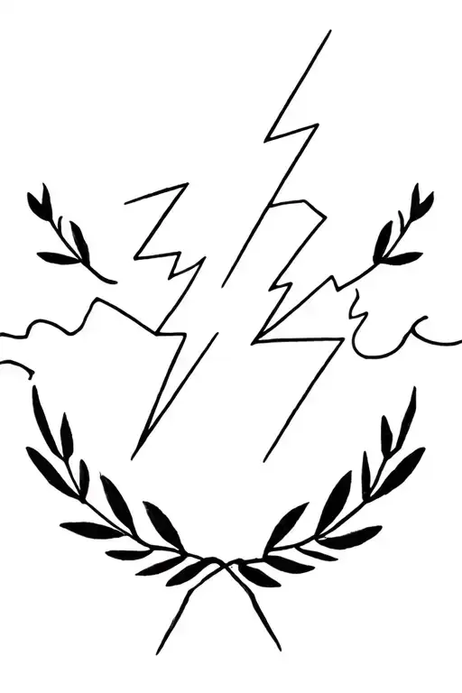 Zeus' Lightning Bolt And Laurel Leaf Wreath