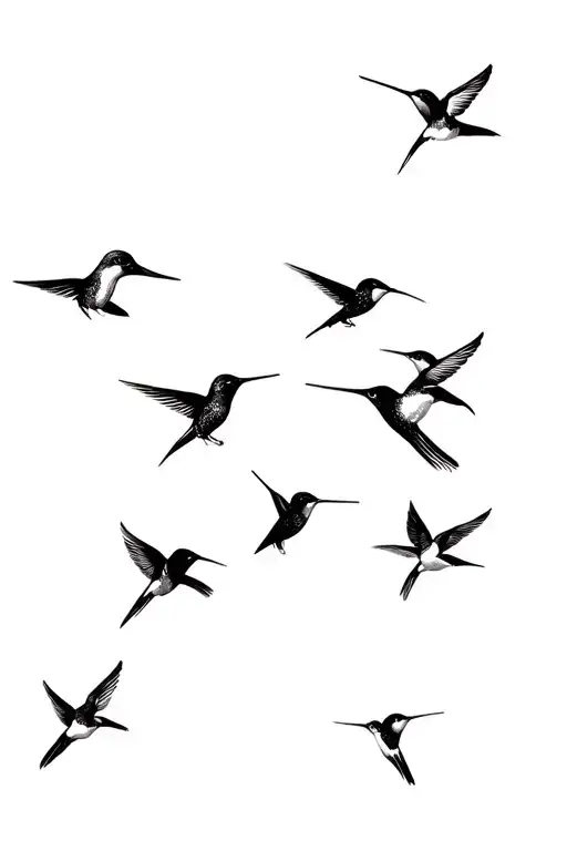 Hummingbirds Flying