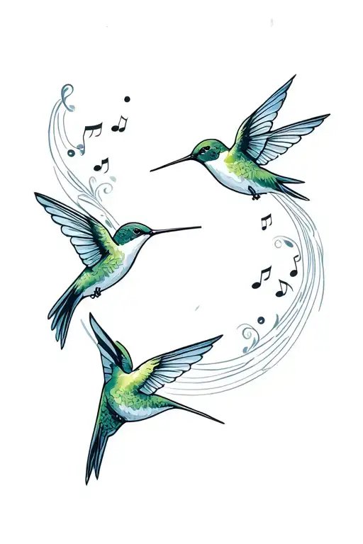 Hummingbirds Flying Around Music