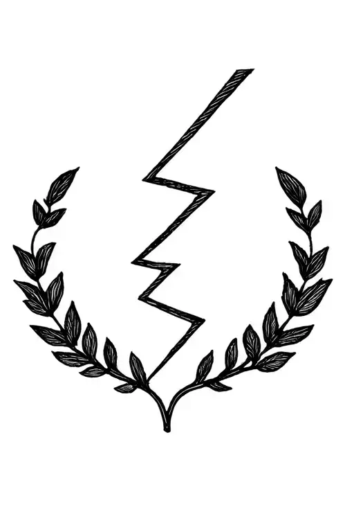 Zeus' Lightning Bolt And Laurel Leaf Wreath