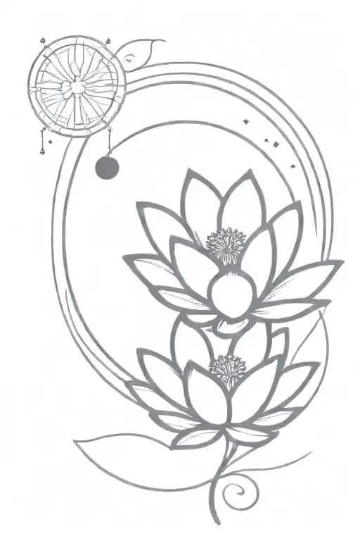 One Lotus And Moon