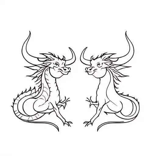 Dragon And Bull Are Friends