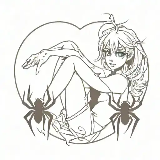 Anime Girl Vamp Spider Heart