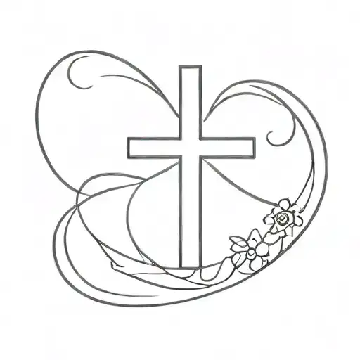 Yet Not I Written Horizontally With A Small Christian Cross Next To It