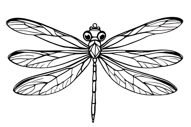 Dragonfly Made Of Diamond Shaped