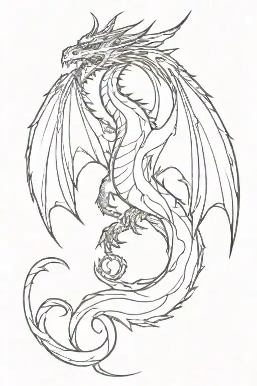 Red Dragon Emerging Victoriously From The Ashes Transforming