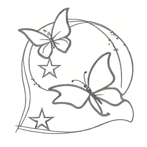 Butterfly With Star For Body