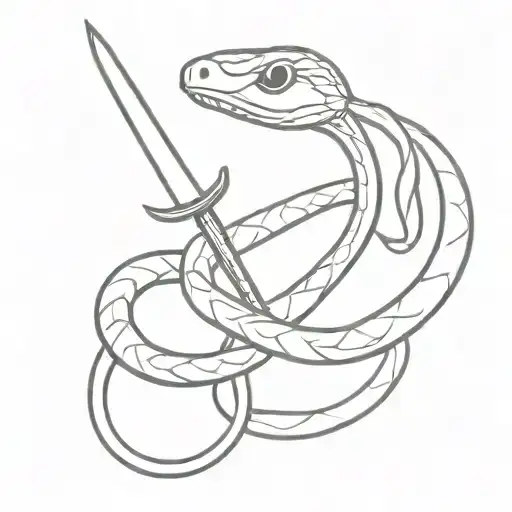 Snake Being Cut With Sword