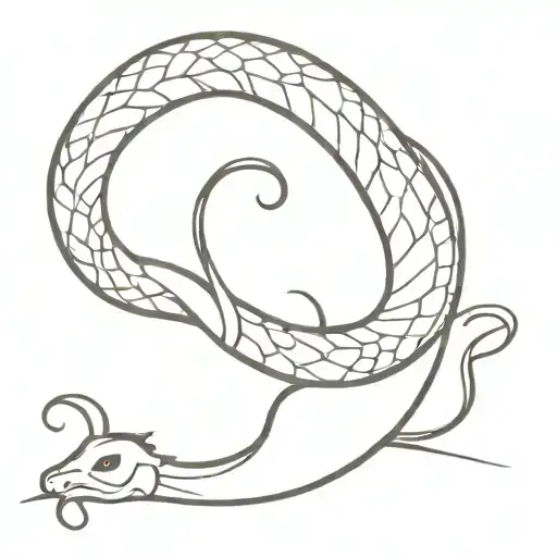 One Snake Cut In Half With A Sword