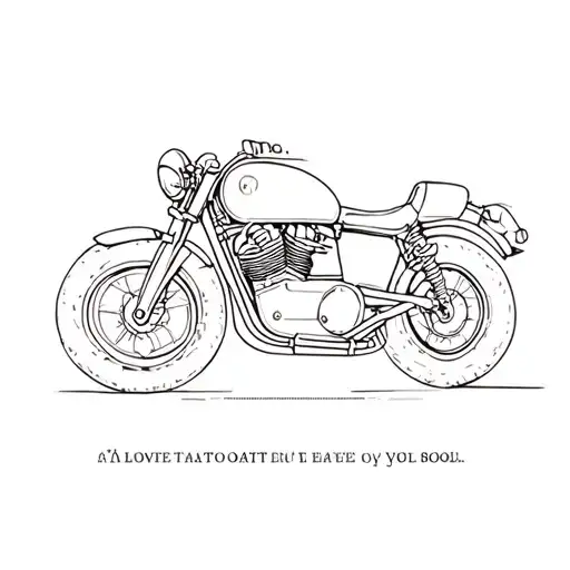 Motorbike Tattoo Combining Quote And Old School Vibes