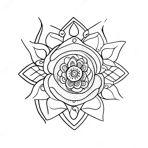 An Arrow With A Flower Rotating Around It