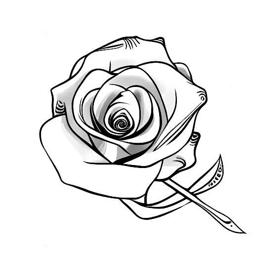 A Dagger With A Rose Rotating Around It