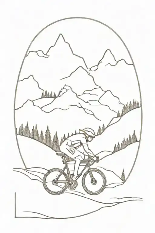 Cycling Race Descending Mountain Scene
