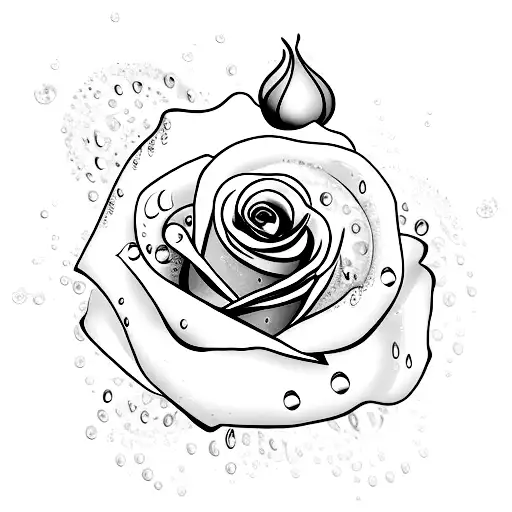 A Perfect Rose With Drops Of Blood