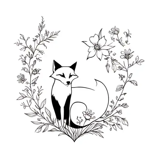 Fox And Flowers Growing